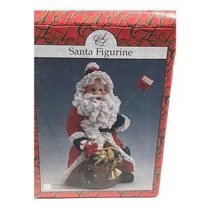Vintage Artmark Santa Figurine Bag Toys Candy Cane Naughty List On Spring READ